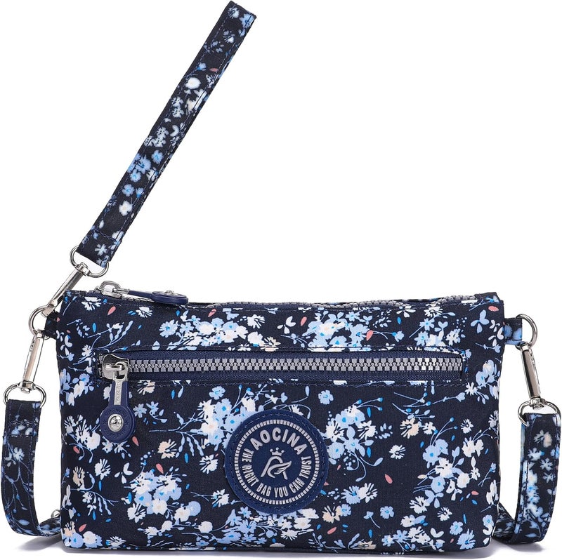 AOCINA Small Wristlet Wallet for Women RFID Blocking Crossbody Purse Gifts for Valentines Day Nylon Cell Phone Purses - Image 1